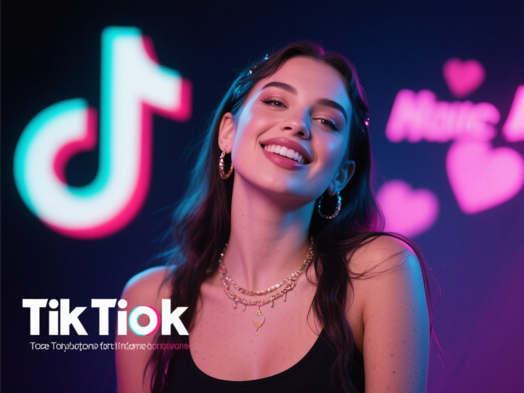 举个例子，她曾在TikTok上传的一段作品搭配了最